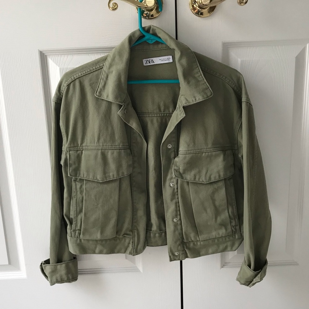 Zara Army Green Utility Jacket